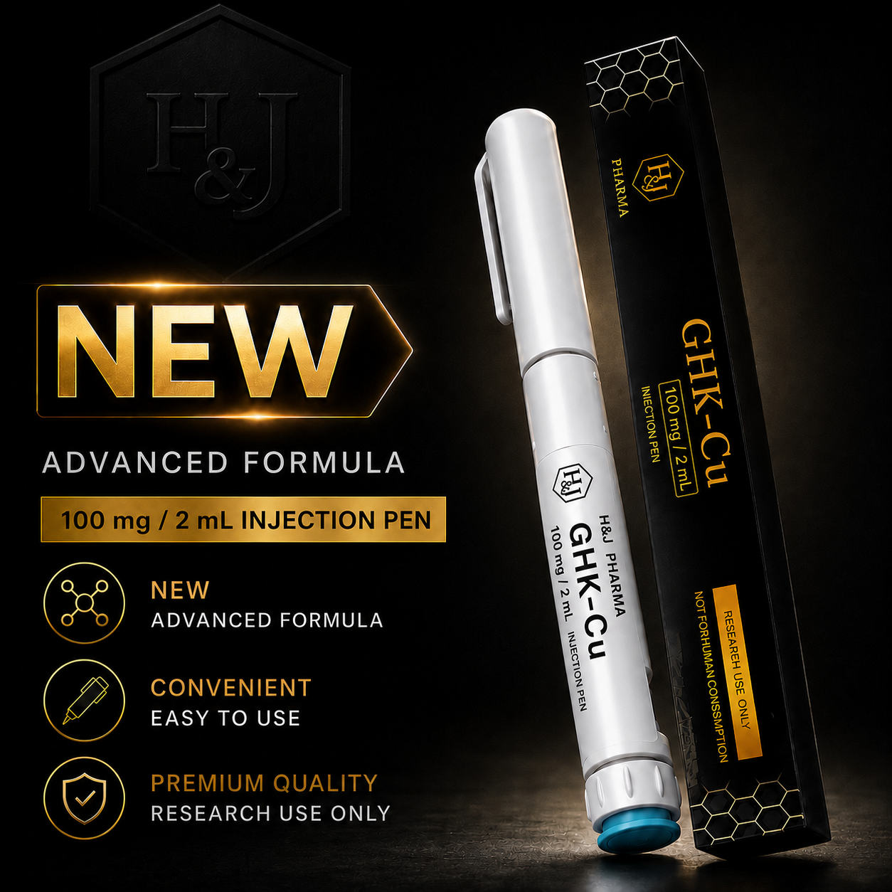 ghk cu peptide pen Premium GHK-Cu 100mg injection pen| Copper for Skin, Hair & Recovery peptide reconstitution How Long Is Bac Coating:Uncoated